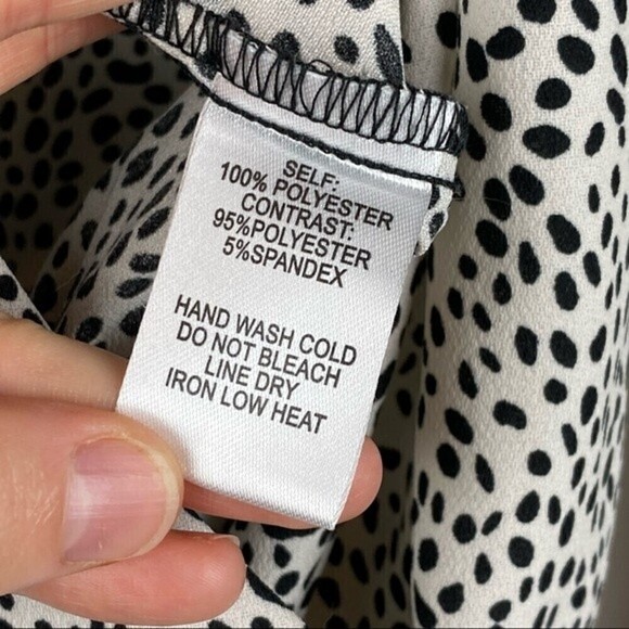 Lulu's Always Lovely Ivory and Black Print Long Sleeve Bodysuit Size S - Picture 11 of 13